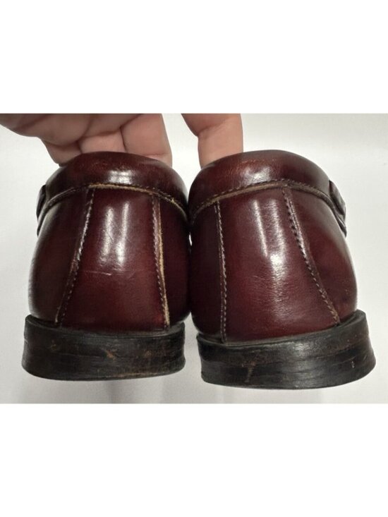 Bass & Co Weejuns 14 Classic BURGUNDY Layton Leather Kiltie Tassel Loafers Shoes